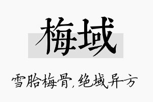 梅域名字的寓意及含义