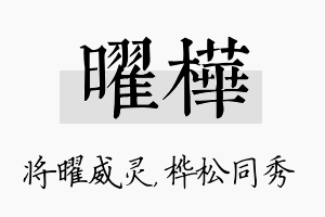 曜桦名字的寓意及含义