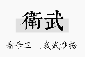 卫武名字的寓意及含义