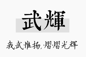 武辉名字的寓意及含义