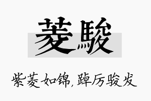 菱骏名字的寓意及含义