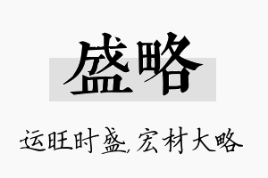 盛略名字的寓意及含义