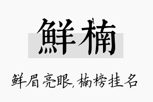 鲜楠名字的寓意及含义