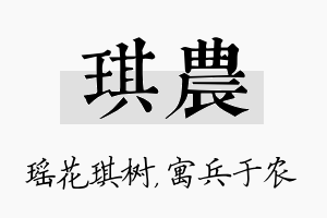 琪农名字的寓意及含义