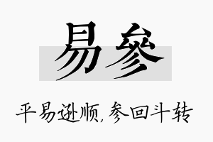 易参名字的寓意及含义