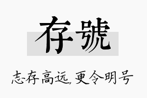 存号名字的寓意及含义