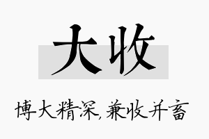 大收名字的寓意及含义