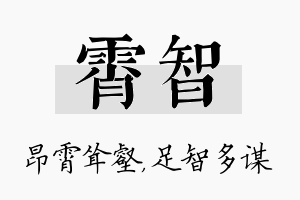 霄智名字的寓意及含义