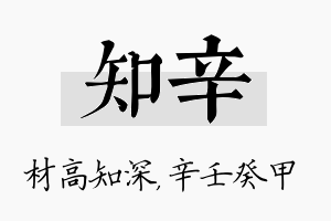 知辛名字的寓意及含义