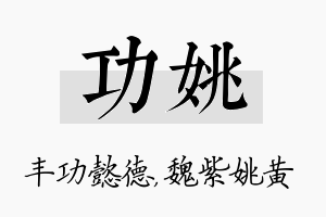 功姚名字的寓意及含义