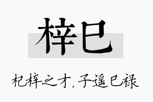 梓巳名字的寓意及含义