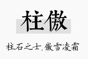 柱傲名字的寓意及含义