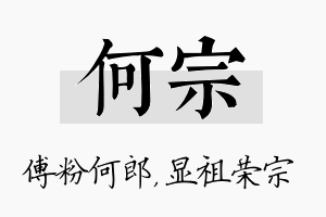 何宗名字的寓意及含义