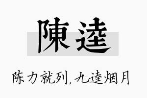 陈逵名字的寓意及含义