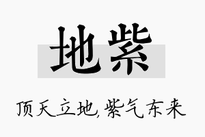 地紫名字的寓意及含义