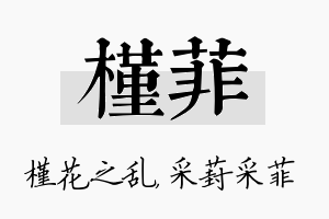 槿菲名字的寓意及含义