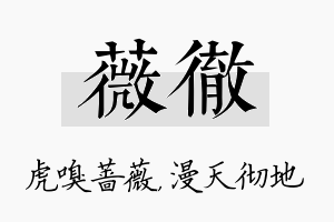 薇彻名字的寓意及含义