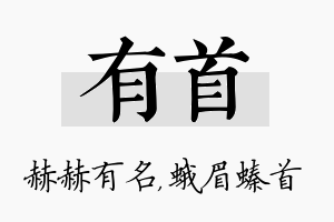 有首名字的寓意及含义