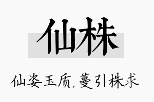 仙株名字的寓意及含义