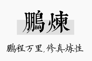 鹏炼名字的寓意及含义