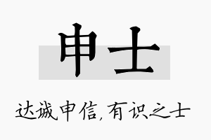 申士名字的寓意及含义