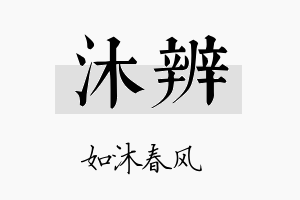 沐辨名字的寓意及含义