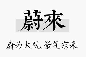 蔚来名字的寓意及含义