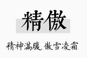 精傲名字的寓意及含义