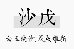 沙戊名字的寓意及含义