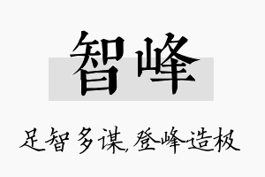 智峰名字的寓意及含义