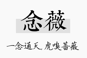 念薇名字的寓意及含义