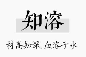 知溶名字的寓意及含义