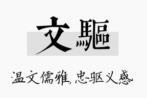 文驱名字的寓意及含义