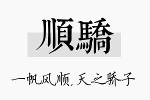 顺骄名字的寓意及含义