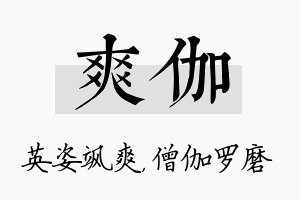 爽伽名字的寓意及含义