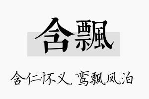 含飘名字的寓意及含义