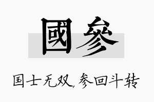 国参名字的寓意及含义