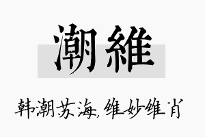 潮维名字的寓意及含义