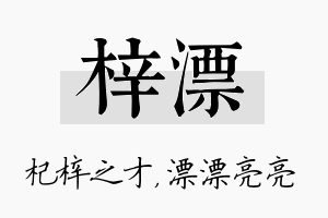 梓漂名字的寓意及含义