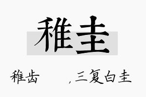 稚圭名字的寓意及含义