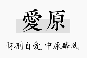 爱原名字的寓意及含义