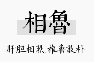 相鲁名字的寓意及含义