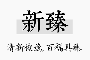 新臻名字的寓意及含义