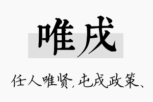 唯戌名字的寓意及含义