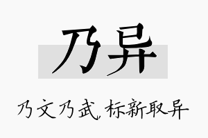 乃异名字的寓意及含义