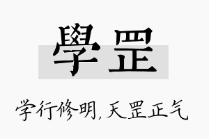 学罡名字的寓意及含义