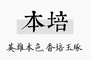 本培名字的寓意及含义