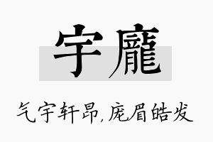 宇庞名字的寓意及含义