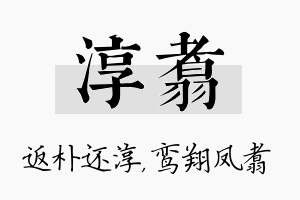 淳翥名字的寓意及含义