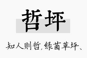 哲坪名字的寓意及含义